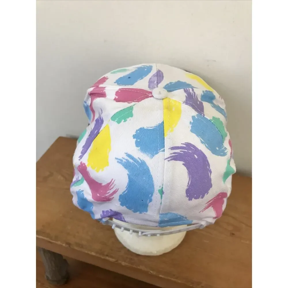 Vtg 90s Old Dominion VA Virginia Checkered Vaporwave Adjustable Cotton Cap Hat